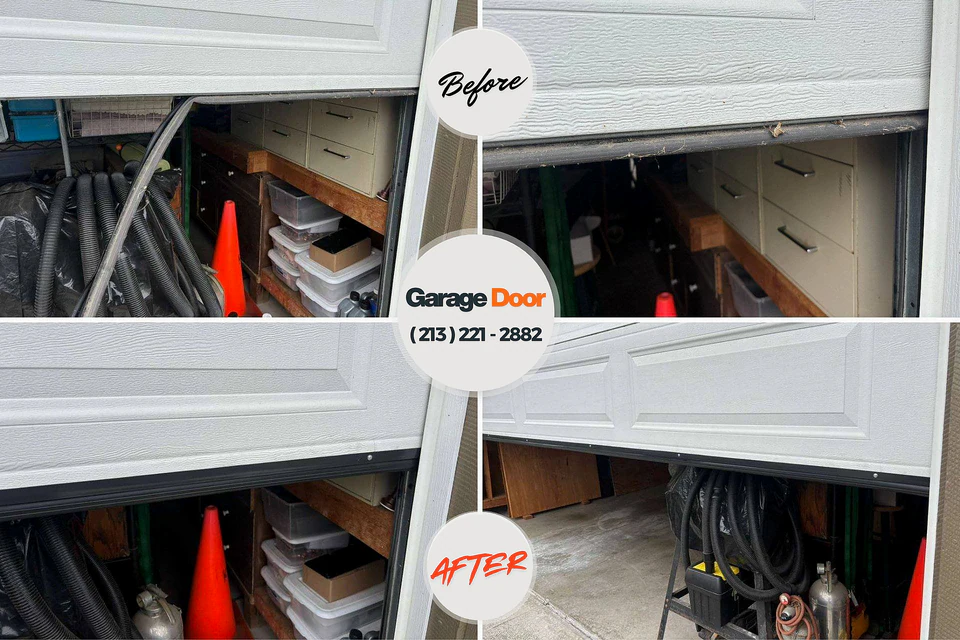 Before and after: garage door repair Claypool Hill, VA